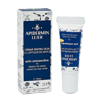 Crema pentru ochi bioactiv anticearcane Apidermin Lejer, 10 ml, complex Apicol