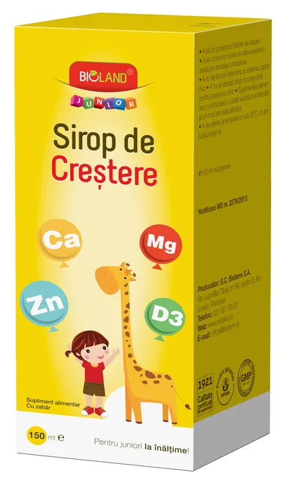 Sirop de crestere Bioland Junior, 150 ml, Biofarm