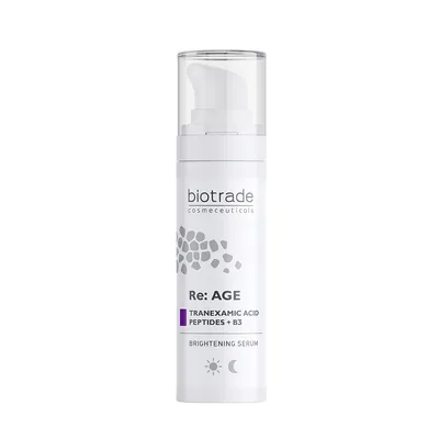 Ser de fata iluminator cu acid tranexamic, peptide + B3 Re:AGE, 30 ml, Biotrade