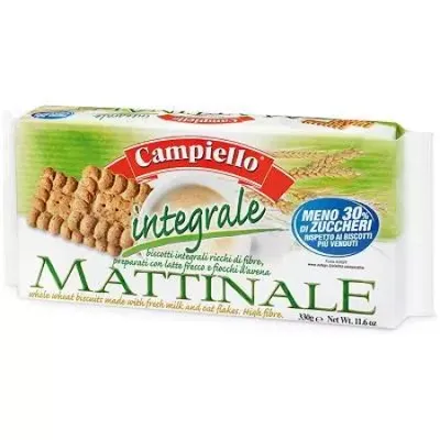 Biscuiti integrali cu 7% fibre Matinale, 330g, Campiello