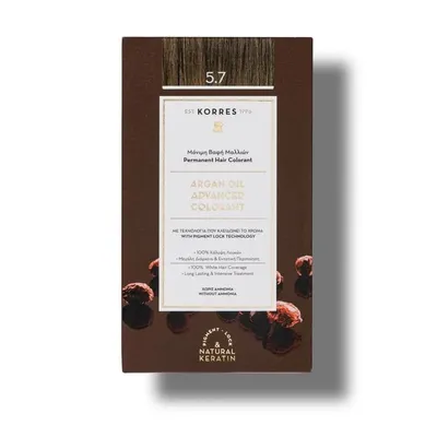 Vopsea de par Argan Oil 5.7 Chocolate, 50ml, Korres