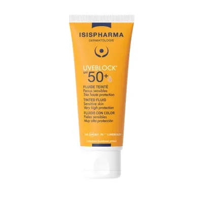 UVEBLOCK SPF 50+ Tinted Fluid Crema cu protectie solara colorata SPF50+ 40 ml, IsisPharma